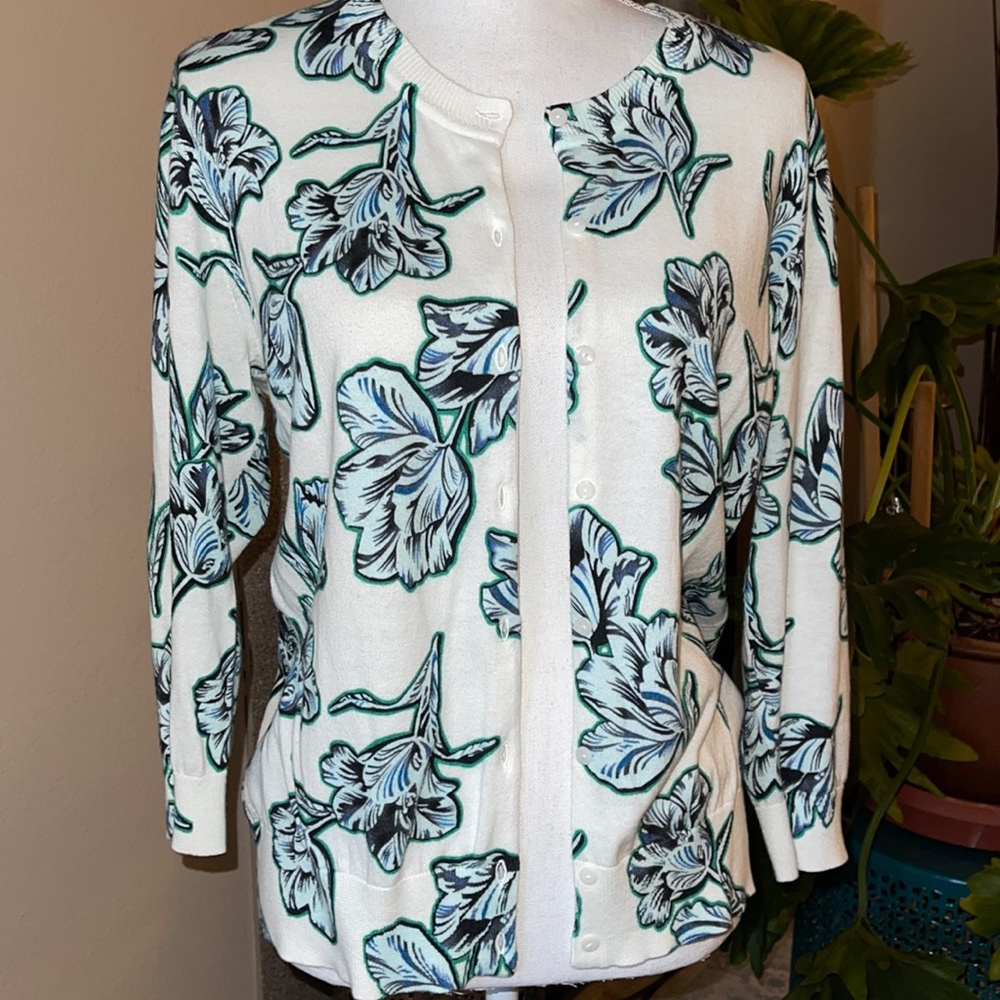 Nordstrom Halogen Brand Floral Print Cardigan Sweater